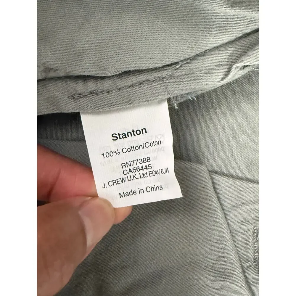 NWT J.Crew Stanton Chino Shorts Mens 30 Faded Green Cotton Twill 7” Inseam